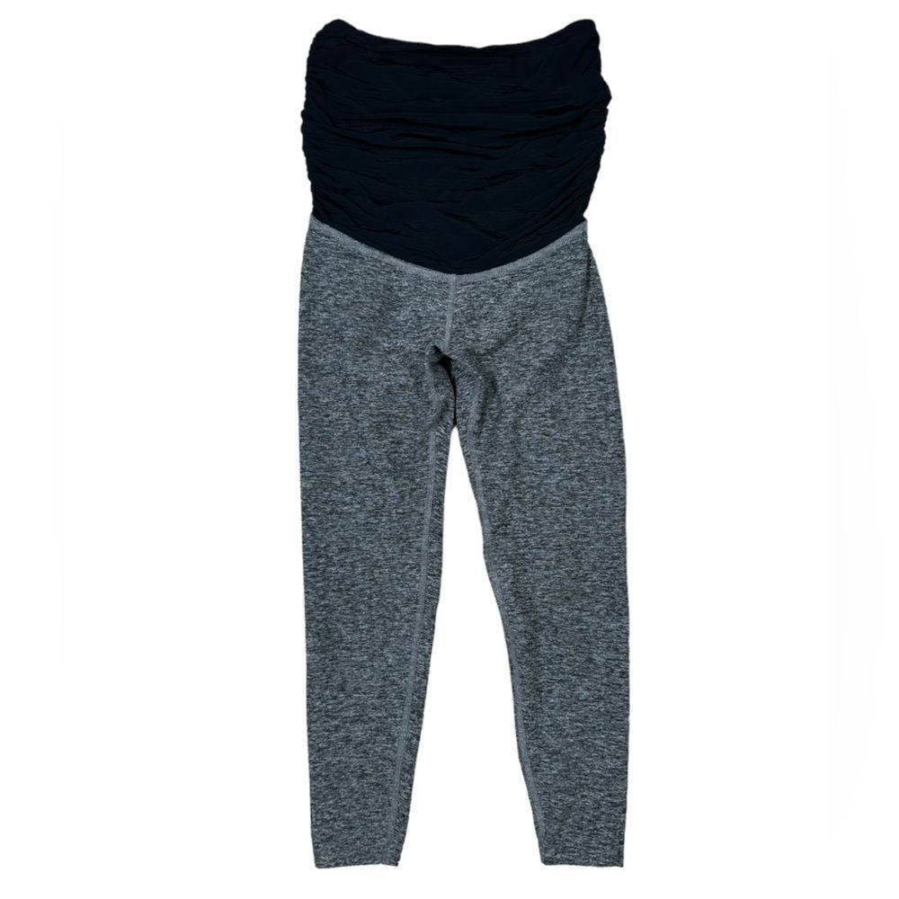 Beyond The Bump By Beyond Yoga Grey & Black Maternity Capri Leggings